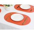 thumbnail image 5 of REGALWOVEN Set of 6 Placemats, Faux Leather Placemats for Kitchen Dining Table Decor, Washable Heat Resistant Table Placemats Wipeable Table Mat Orange 18*12in, 5 of 7