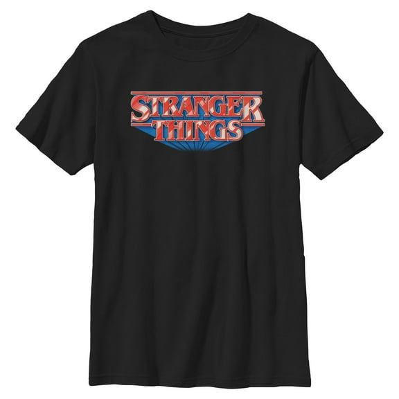 Netflix Boys' Stranger Things Glossy Style Classic Shadow Logo T Shirt