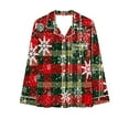 thumbnail image 4 of REORIAFEE Cute Pajama Sets for Women Christmas 2 Piece Loungewear Long Sleeve Button down Shirts and Pant Plaid Soft Sleepwear Multicolor S-2XL, 4 of 5