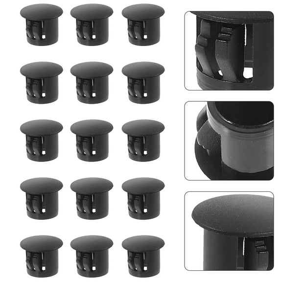 WHAMVOX 20Pcs Black Plastic Hole Plugs for Cabinet and Shelf Holes