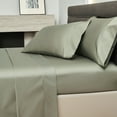 thumbnail image 5 of 100% Long Stape Cotton 4pc King Size Sheets Set 800TC Silky Sateen Smooth Soft Fitted Sheet Up to 16"(Olive,King), 5 of 7