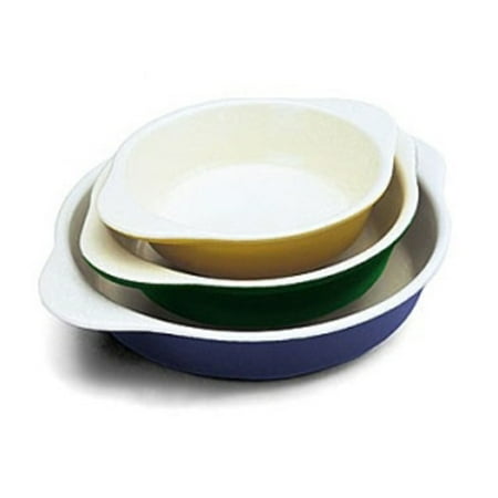 - Paderno World Cuisine Chasseur Enamel Cast-Iron Round Casserole Dish, 1/2Qt. Blue