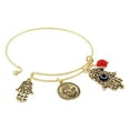 thumbnail image 2 of Fashion Alloy Yellow Gold-Tone Red Hamsa Evil Eye Adjustable Bangle Bracelet, 2 of 3