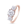 thumbnail image 6 of AFFY 3-Stone Engagement Ring for Women, 1.60CT Round Moissanite Diamond 18K Rose Gold over Silver-9, 6 of 6