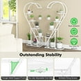 thumbnail image 4 of GOFLAME 6-Tier Metal Plant Stand, Heart-Shape Ladder Plant Shelves w/ 12 Boards & 6 Hanging Hooks, Metal Frame, Indoor Multiple Potted Plant Holder, Tall Flowerpot Display Rack, 2 Pack, White, 4 of 18