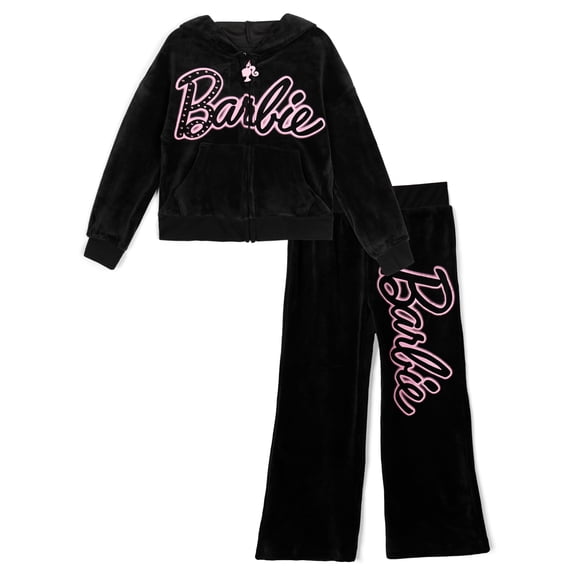 Conjunto de ropa para niñas pequeñas, sudadera con capucha y pantalones de terciopelo para Barbie, c
