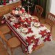 thumbnail image 2 of Manteles Navideños Manteles Navideños Rectangulares de Algodón 180 x 150 cm - Mantel Grande Rojo Impermeable, Lavable, 2 of 4