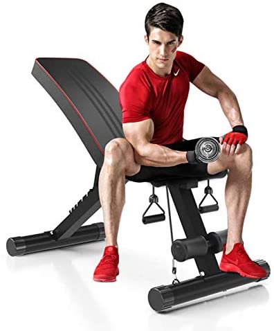 VEZARON Adjustable//Foldable Utility Bench Weightlifting and Strength Training