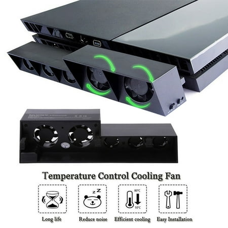 Visland Portable for PS4 Cooling Fan, USB External Cooler 5 Fan Turbo Temperature Control Cooling Fans for Sony Playstation Gaming Console