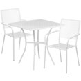 thumbnail image 2 of Flash Furniture Commercial Grade 28" Square White Indoor-Outdoor Steel Patio Table Set with 2 Square Back Chairs, 2 of 2