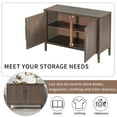 thumbnail image 4 of Accent Cabinet with 2 Doors, Modern Storage Cabinet Furniture, Wood Buffet Sideboard with Adjustable Shelves, Atumon Cabinet for Kitchen Living Room Entryway Hallway, 47.2"Lx17.7"Wx33.5"H, Espresso, 4 of 10