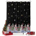 thumbnail image 2 of Black Christmas Snowman Shower Curtain, Winter Xmas Tree Snowflakes Waterproof Fabric Shower Curtains with 12 Hooks, Bathroom Curtain Set for Bathroom Accessories Decor, 72 x 84 Inches, 2 of 9