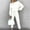 White, variant on Womens 2 Piece Outfits Sweatsuit Sets Casual Solid Color Round Neck Long Sleeve Pullover Tops And Wide Leg Pants Lounge Set Brown L