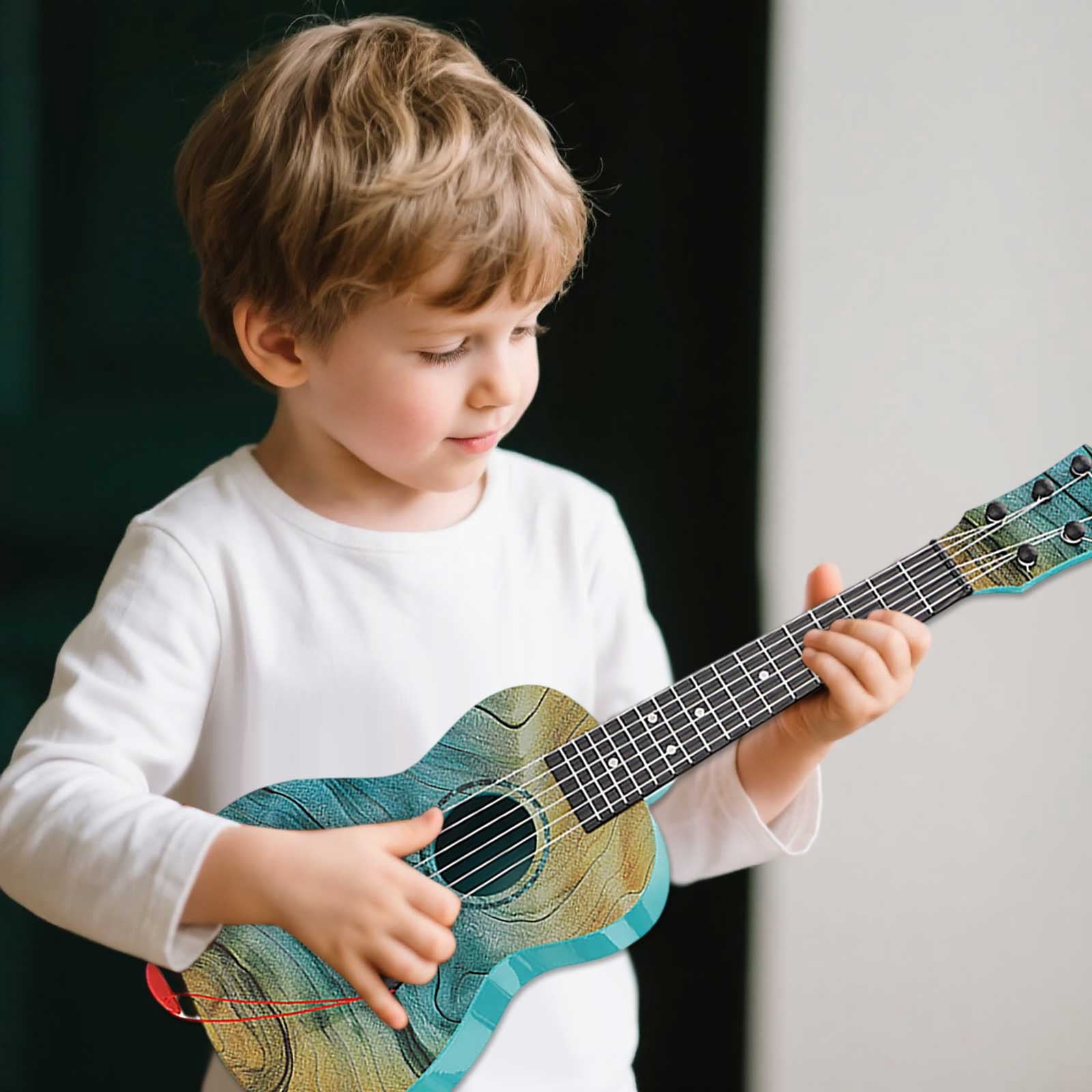 Kids Beginner Guitar | Portable Musical Instrument | Nylon & Steel Strings for Early Education & Practice (, 47x16x7cm)