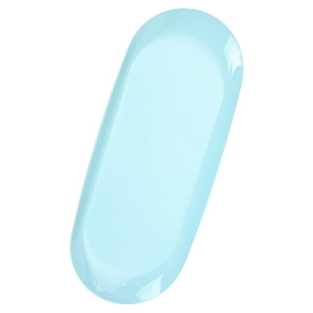 Oval Vanity Tray Large Storage Organizer Plate Decorative Serving Tray Bathroom Blue