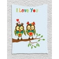 thumbnail image 1 of Romantic Tapestry, Colorful Abstract Owls on a Branch with a Quote Expressing Affection and Adoration, Wall Hanging for Bedroom Living Room Dorm Decor, 40W X 60L Inches, Multicolor, by Ambesonne, 1 of 2