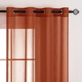 thumbnail image 2 of 2 Panneaux Rideaux Semi-Transparents en Terre Cuite Œillets Boho Voilage/traitement Lin Texturé pour Chambre Salon Rouille Rétro Automne Moderne Décor (54X84 Pouces), 2 of 8