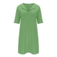 thumbnail image 4 of Kayannuo Dresses for Women V-Neck Long Sleeve Solid Short Ladies Summer Dress Sale Dress For Womens Casual Solid Color Dress V Neck Long Sleeve Dresses With Button, 4 of 6