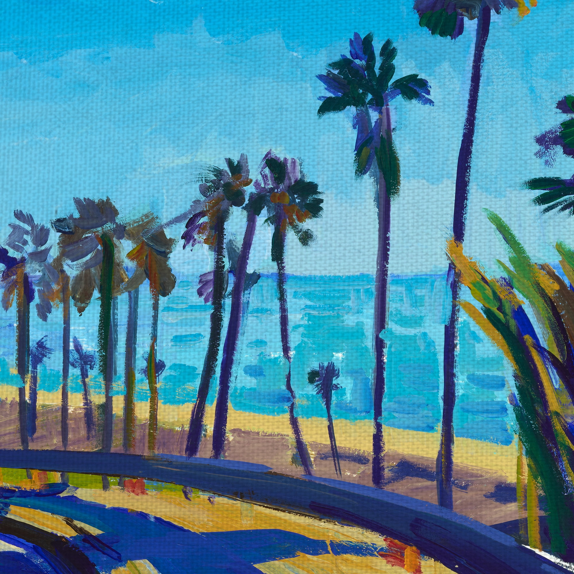Masterpiece Art Gallery California Dreaming Coastal Road 3 by Mercedes Marin Canvas Art Print 35" x 35"
