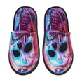 thumbnail image 1 of Balery Neon Skull With Milkshake Pantuflas de Casa de Felpa Silenciosas con Diseño Estampado, Zapatillas Cómodas Antideslizantes de Algodón para Interior-Large, 1 of 8