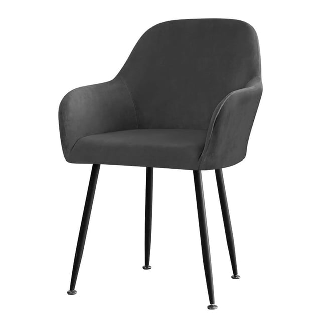 Funda elástica para sillón alto de comedor de hotel o casa de terciopelo de zorro plateado Bosisa