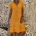 thumbnail image 1 of Pisexur Robe à Manches Courtes à Col en V Longueur Genou Femmes Style d'Été Robe Imprimée à Col en V Robe à Manches Courtes Robe pour Dames Robe pour Femmes, 1 of 5