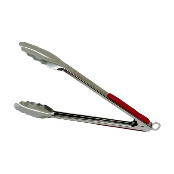 9'' Stainless Steel Locking Utility Tongs Kitchenware Plastic Grip Cooking Tongs