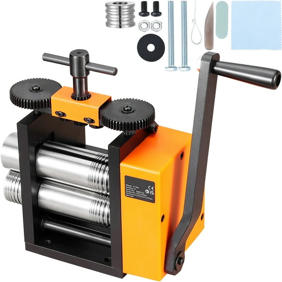 KFFKFF Metalworking Mill, 3"/76mm Craft Milling Machine, Gear Ratio of 1:2, Versatile 3-in-1 Functionality, Press Thickness Ranging 0.1-7mm, Ideal for Crafting Metal Jewelry with Sheet, Square Wire