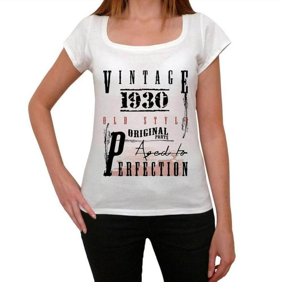Women's Graphic T-Shirt Original Parts Aged To Perfection 1930 94th Birthday Anniversary 94 Year Old Gift 1930 Vintage Eco-Friendly Ladies Short Sleeve Novelty Tee