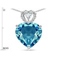 thumbnail image 2 of Star K� 8mm Heart Shape Genuine Blue Topaz Rope Design Pendant Necklace, 2 of 9