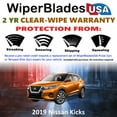 thumbnail image 2 of 2019 Nissan Kicks Beam Wiper Blades Wipers w/2yr Warranty (Set of 2) (WiperBladesUSA), 2 of 5