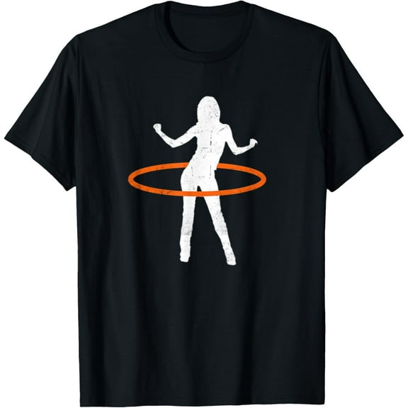 Exquisite and comfortable-Hula Hoop Girl Distressed Design T-Shirt