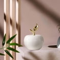 thumbnail image 5 of ABCISI Ceramic Fruit, Artificial Apple Statue Figurine Gifts, Tabletop Fruit Sculpture Ornament for Dining Room Home Bookshelf Decor, White,, 5 of 14