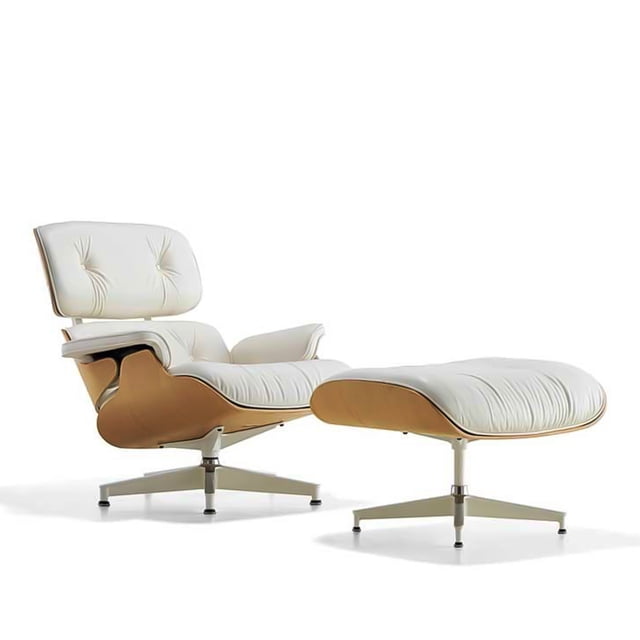 Silla para oficina reclinable de cuero con reposapiés ilios innova Blanco