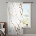 thumbnail image 4 of White Gold Abstract Sheer Curtains 45 Inches Long, Modern Marble Geometric Light Filering Curtains, Breathable Simi Curtain Privacy Drapes for Kitchen Bathroom Lightweight Small Window Treatment, 4 of 9