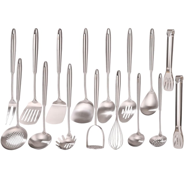 Juego de utensilios de cocina Standcn de 16 piezas de acero inoxidable