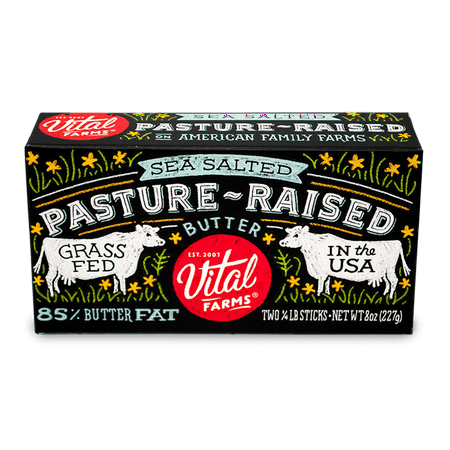 Vital Farms Salted Pasture-Raised Butter, 8 Oz, 2 Ct