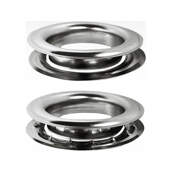 MICRON Round #12 Brass Curtain Grommets and Teeth Washers Nickel Finish