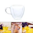 thumbnail image 4 of 2x Tazas de té o café de térmico aislado Tazas de té de doble pared transparentes Tazas para beber Soledad Taza de café de doble pared, 4 of 10