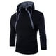 thumbnail image 1 of Sudadera con capucha de cuello alto para hombre, suéter de manga larga con cremallera doble Diagonal, Color sólido, deportes al aire libre, Casual, blanco y negro, Invierno, 1 of 5