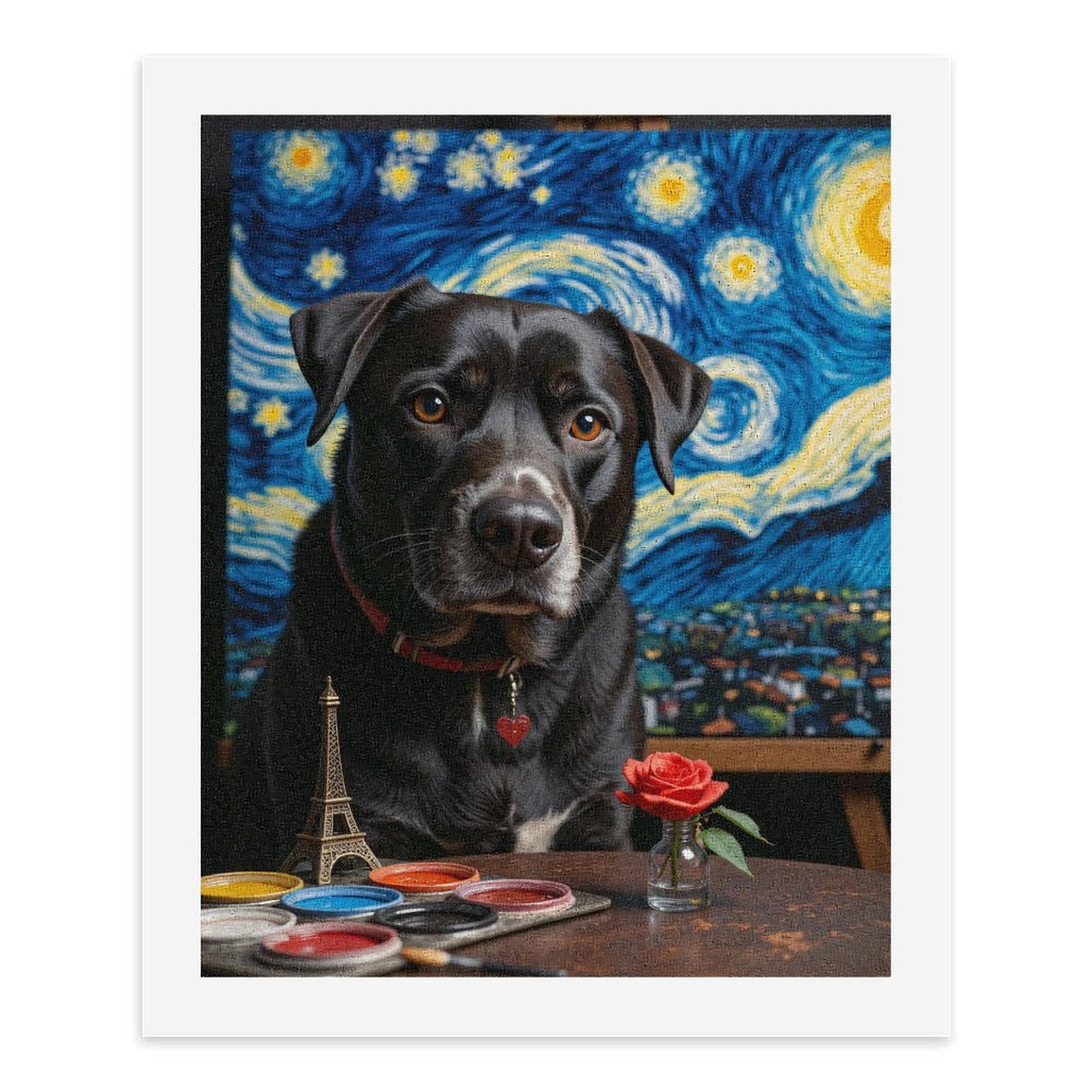 Paint By Numbers Kit for Adults Beginner - Dog Art Painting Night Sky DIY Canvas Painting Kits for Adults, Frameless Paint By Number for Adults for Home Wall Decor 16x20 Inch