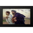 thumbnail image 2 of Burnand, Eugene 24x15 Black Modern Framed Museum Art Print Titled - Disciples Peter and John Rushing To The Sepulcherthe Morning of The Resurrection, 2 of 5