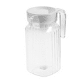 thumbnail image 2 of 1Pc 20 oz Small Plastic Pitcher with Lid and Spout,600ml Small Clear Water Jug for Hot/Cold Water,Iced Tea Pitcher for Coffee, Mini Juice and Homemade Beverage for Home Office Use(White,3.4x3.4x6.3"), 2 of 8
