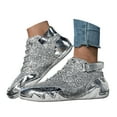 thumbnail image 3 of Chenyee Womens Mens Glitter Sparkly Casual Shoes Lace Up Ankle Boots Bling High Top Sneakers, 3 of 9
