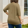thumbnail image 5 of Horkkom Plus Size Tunic Tops for Women Crew Neck Solid Color 3/4 Length Sleeve Tops Casual Loose Comfy Blouses with Pockets XXL, 5 of 7