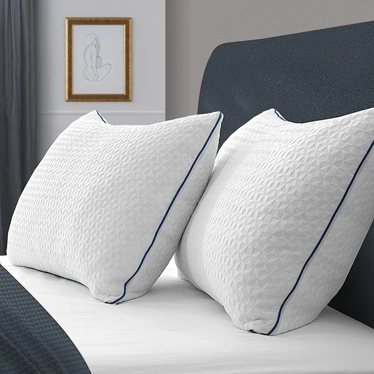 Pillows Queen Size Set of 2, Firm and Supportive Shredded Memory Foam  Pillows, Adjustable Loft Back Side Sleeper Bed Pillow with Washable  Removable Cover, 20 x 30 inches 