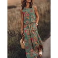 thumbnail image 2 of Sleeveless Stitching Printed Suspender Long Dress for Women, 2 of 4