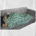 thumbnail image 5 of Pineapple Soft Flannel Fleece Throw Blanket, Abstract Summer Pattern with Exotic Fruit and Minimal Ornaments, Cozy Plush for Indoor and Outdoor Use, 60" x 80", Pale Yellow Turquoise, by Ambesonne, 5 of 5
