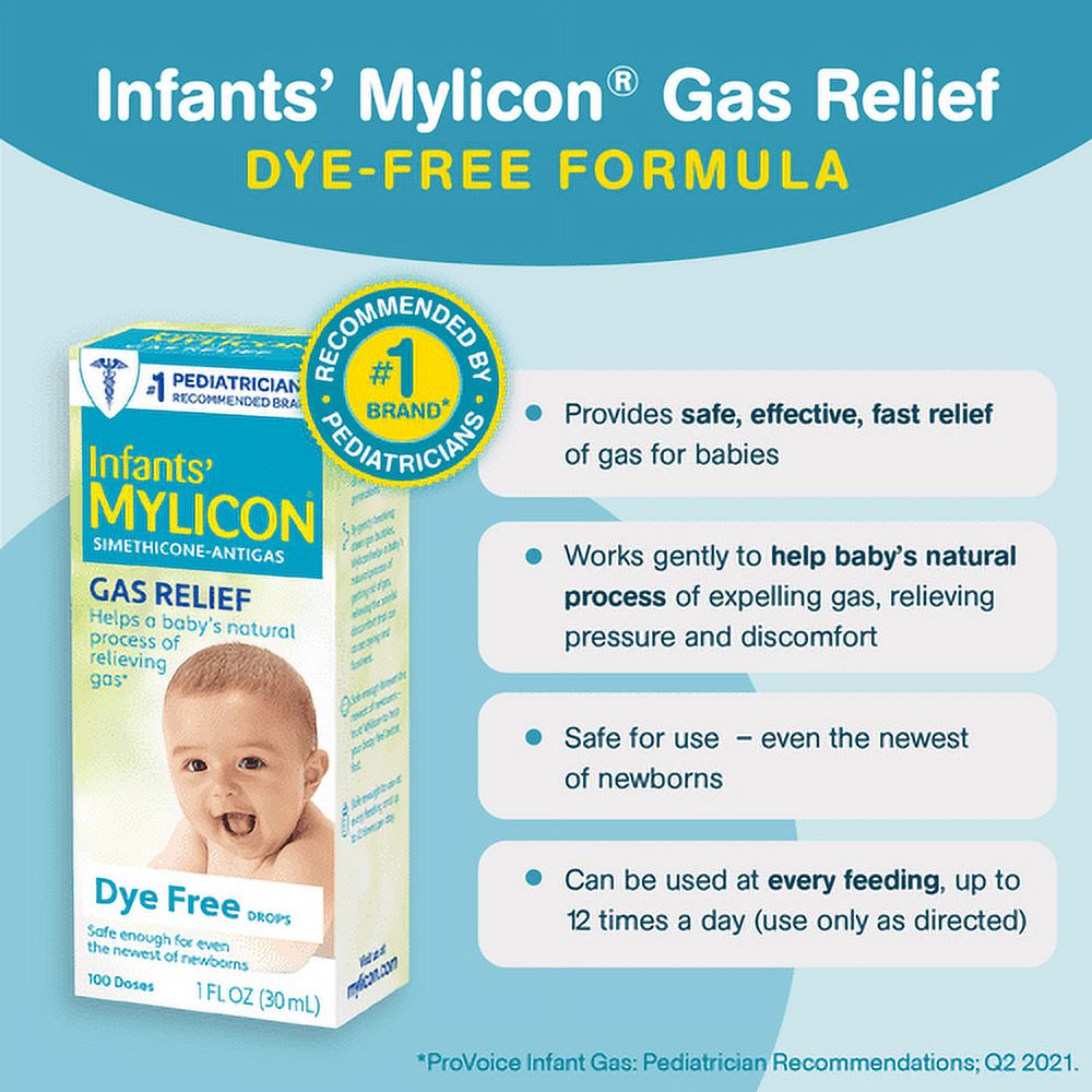 Infants' Mylicon Gas Relief Drops, Dye Free Formula, 1 oz - image 2 of 5