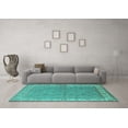 thumbnail image 3 of Ahgly Company Indoor Rectangle Oriental Turquoise Blue Industrial Area Rugs, 2' x 3', 3 of 4